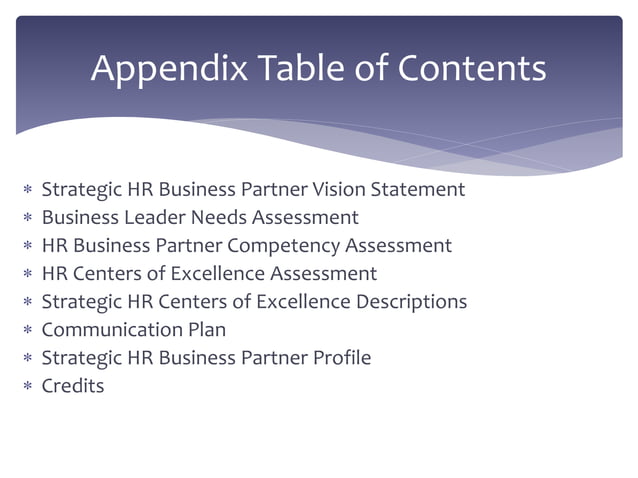 Strategic Business Partner Function
