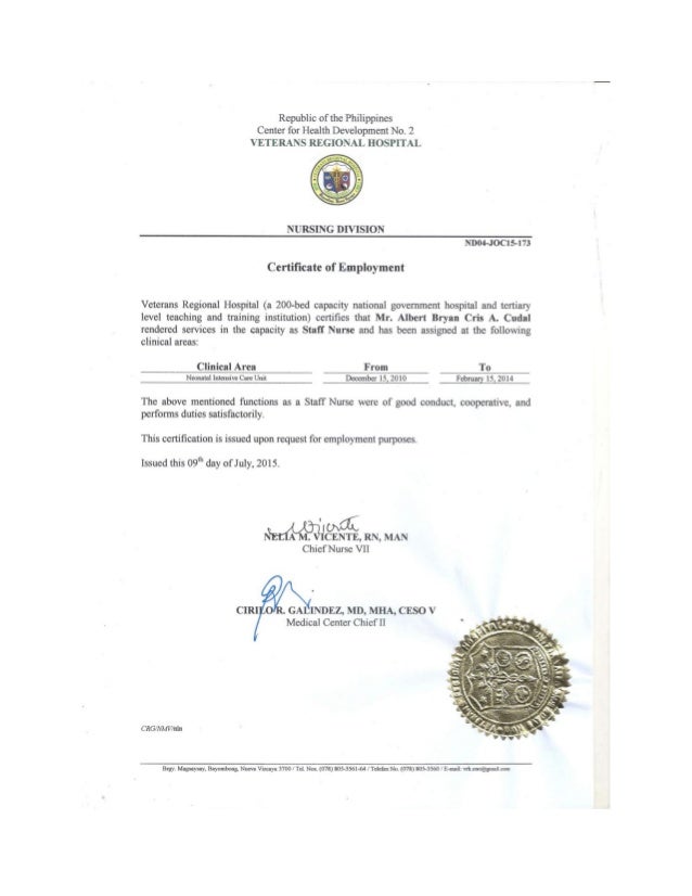 Sample Recommendation Letter For Nurses In The Philippines 