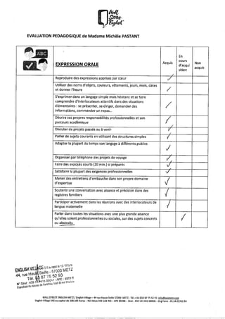 attestation anglais