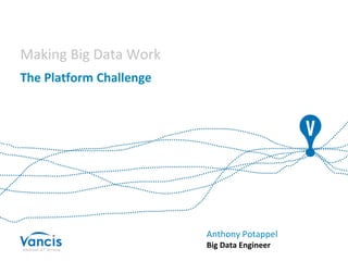 Making Big Data Work
The Platform Challenge
Anthony Potappel
Big Data Engineer
 