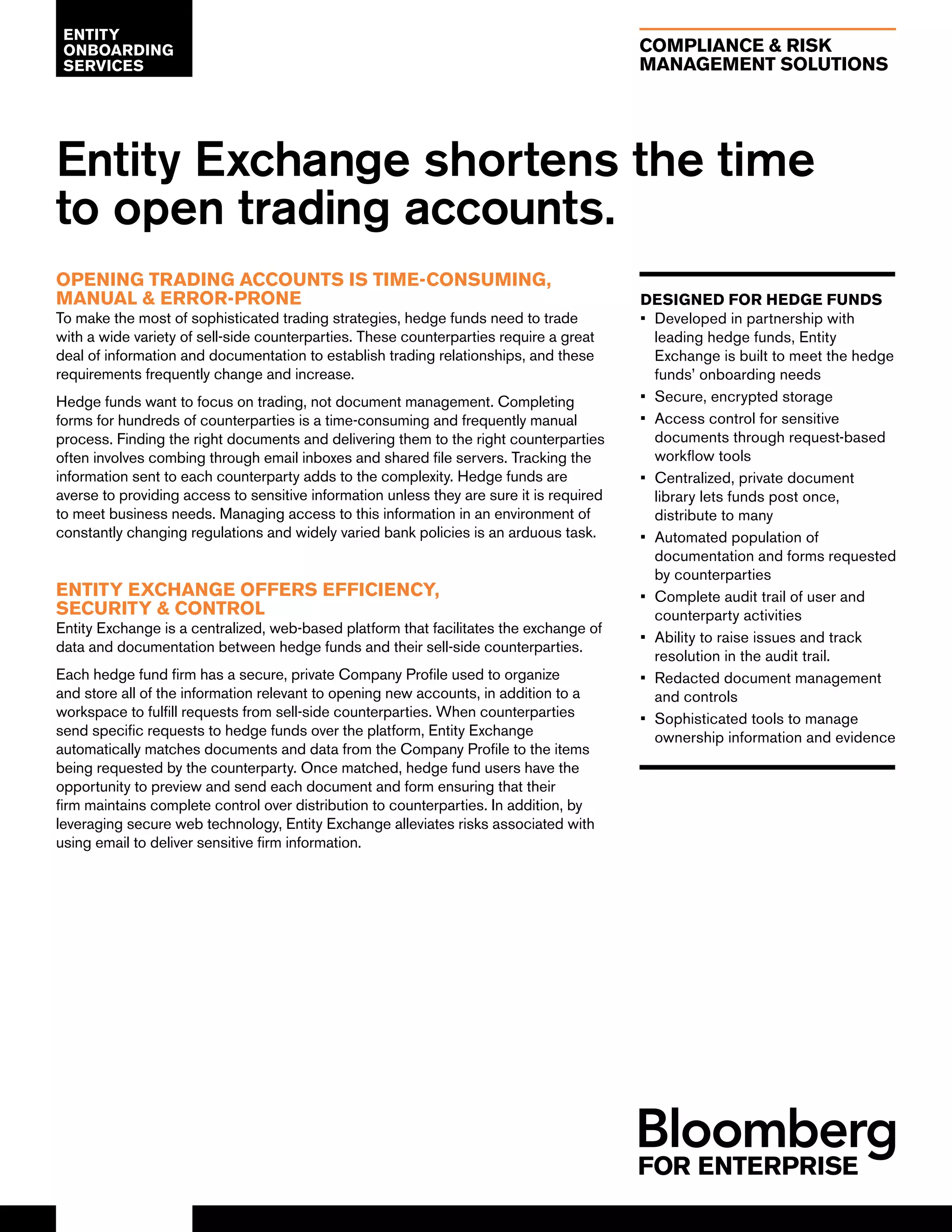 Bloomberg Entity Exchange | PDF