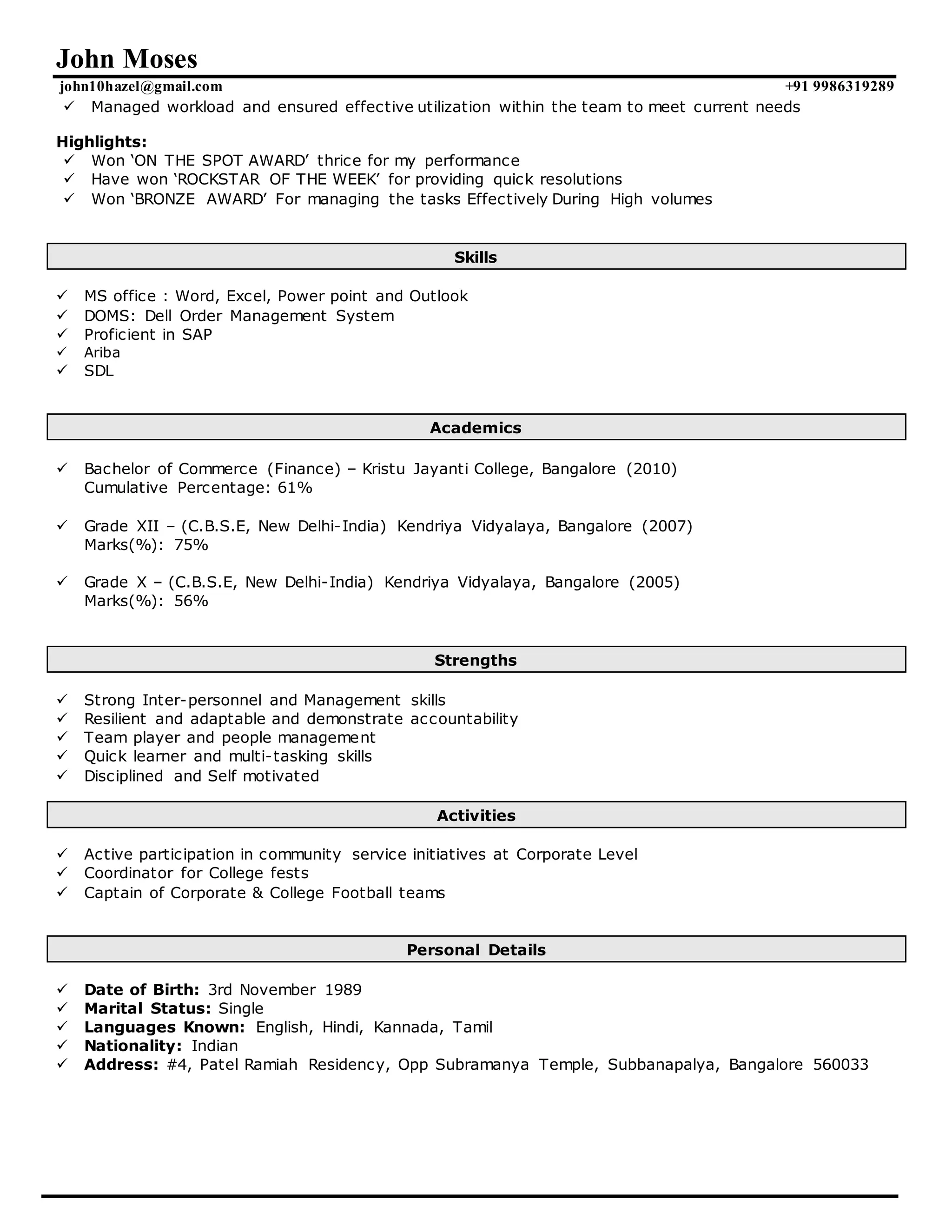John Resume+ | PDF