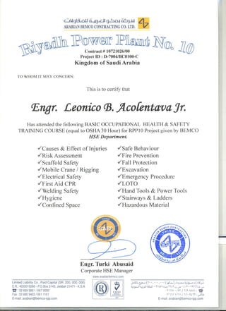 pp10 certificate HSE