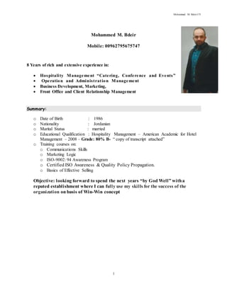 Mohammad bdeir CV | DOCX