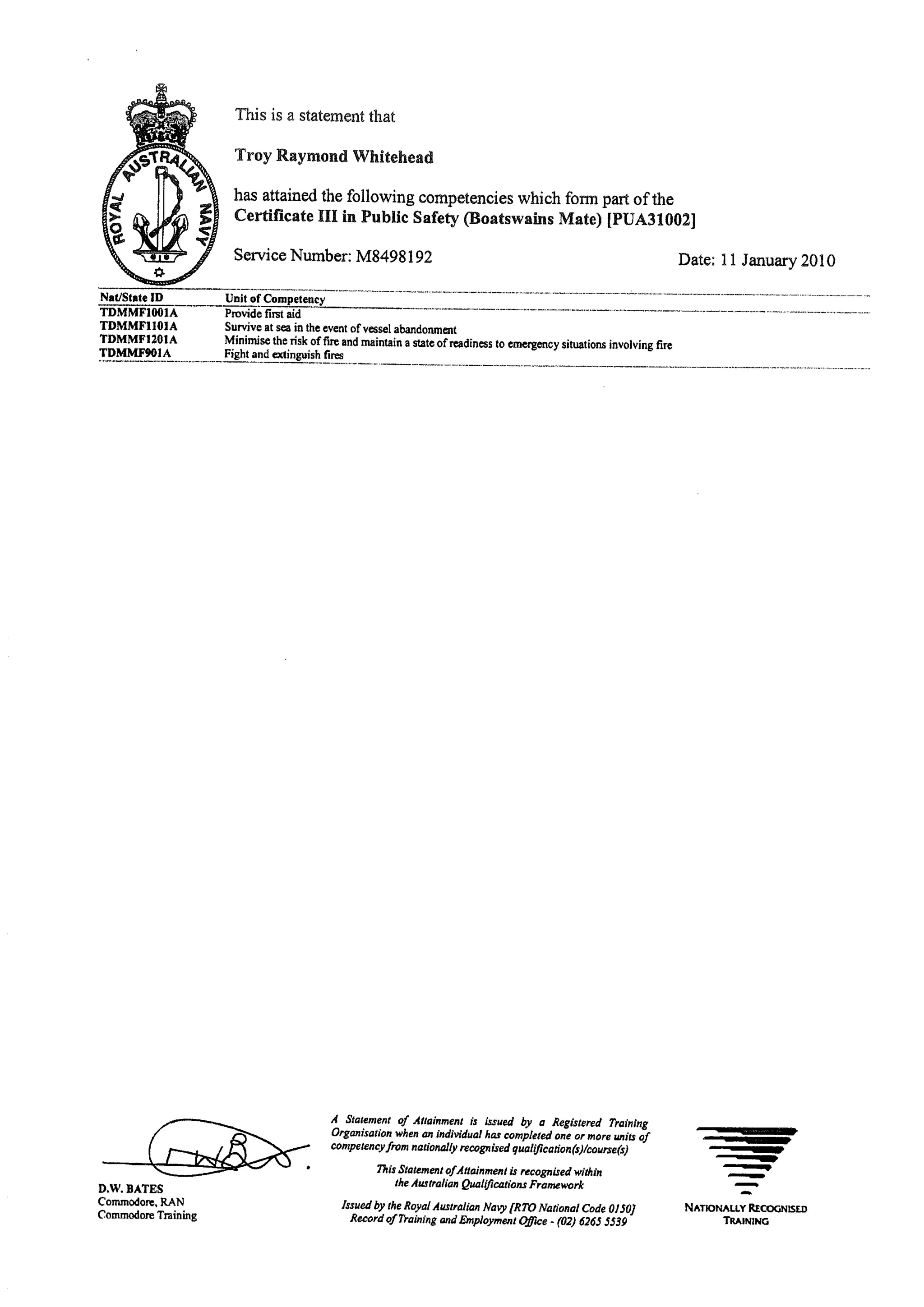 WHITEHEAD Boatswains Mate 11 Jan 2010 PDF