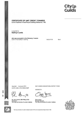City Guilds Diploma 1