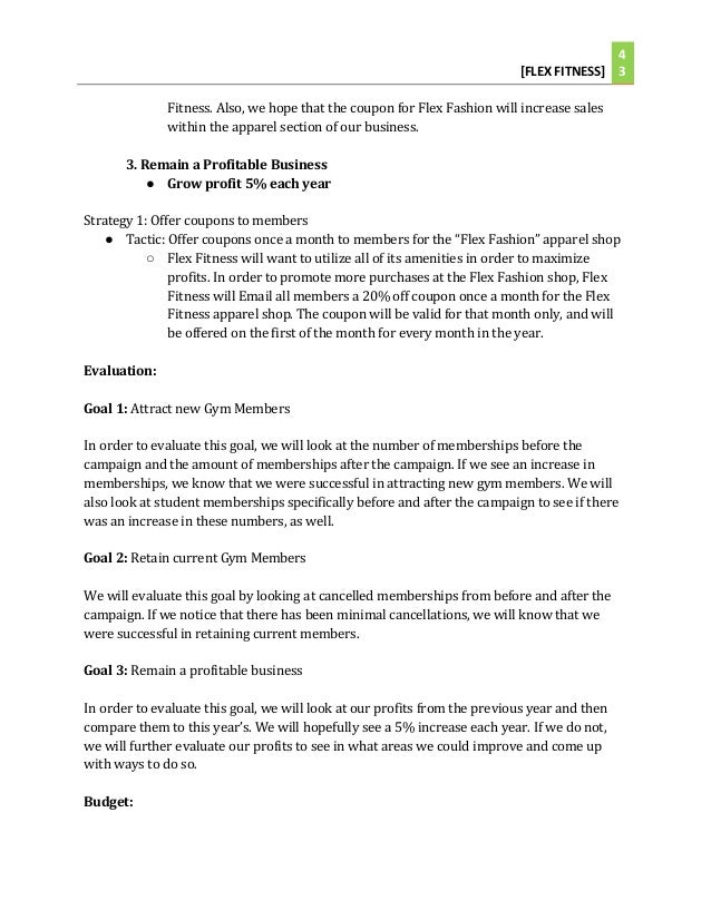 5 Part Communication Plan Flex Fitness