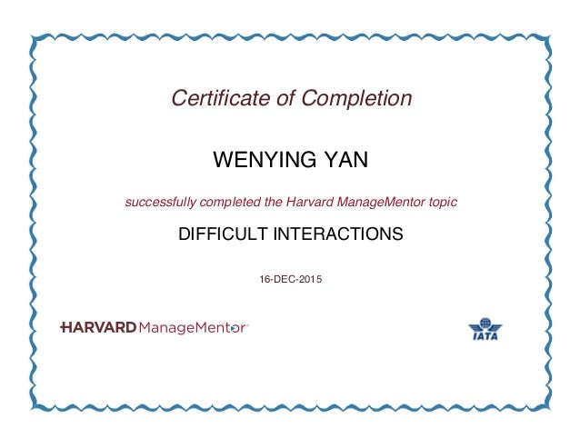 Harvard Strategic Management Certificate Harvard ManageMentor Certifcates
