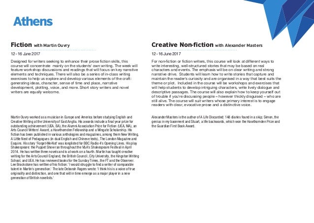masters program creative writing to masters