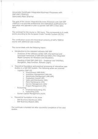 SAP Certification | PDF