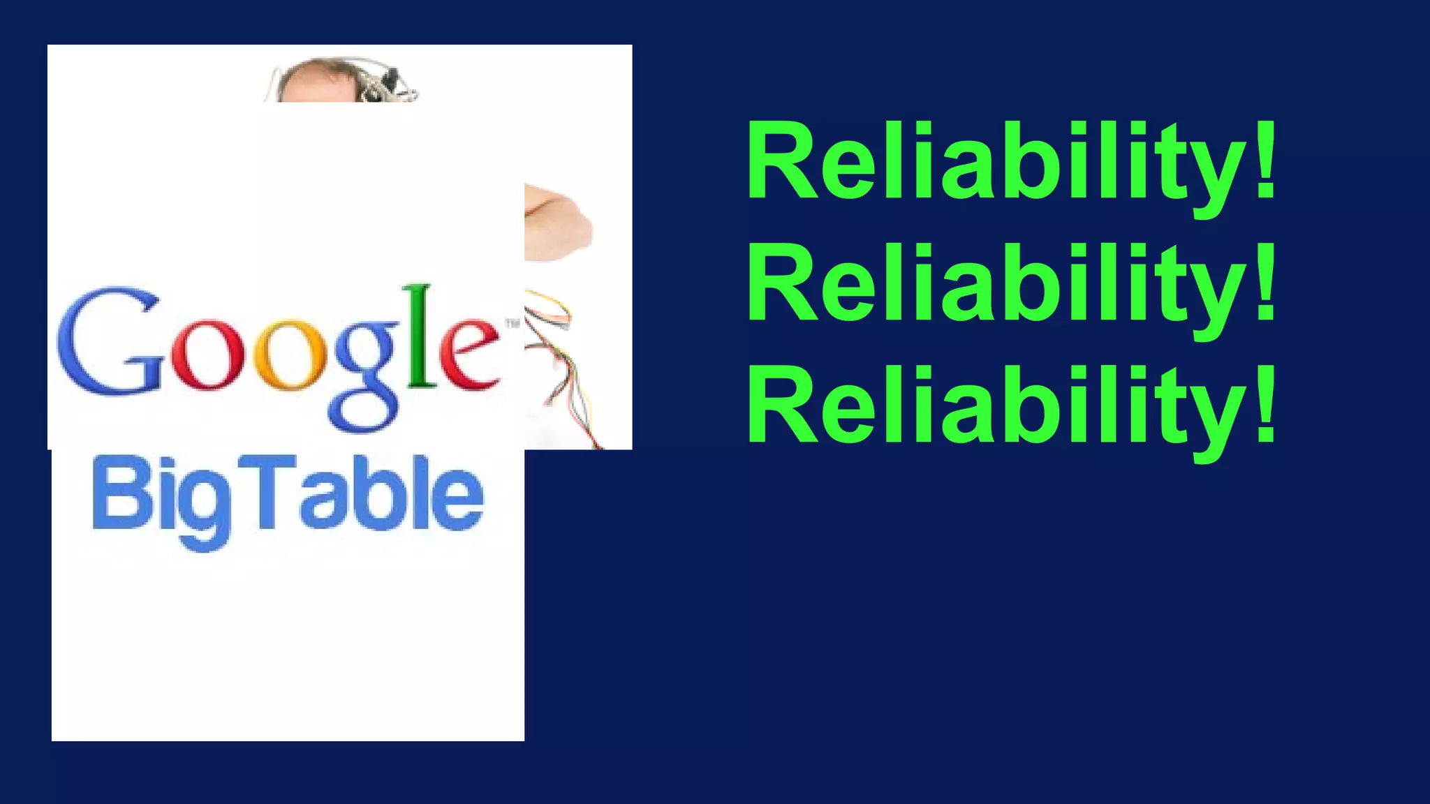 Reliability!
Reliability!
Reliability!
 