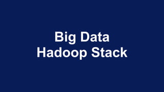 Big Data
Hadoop Stack
 