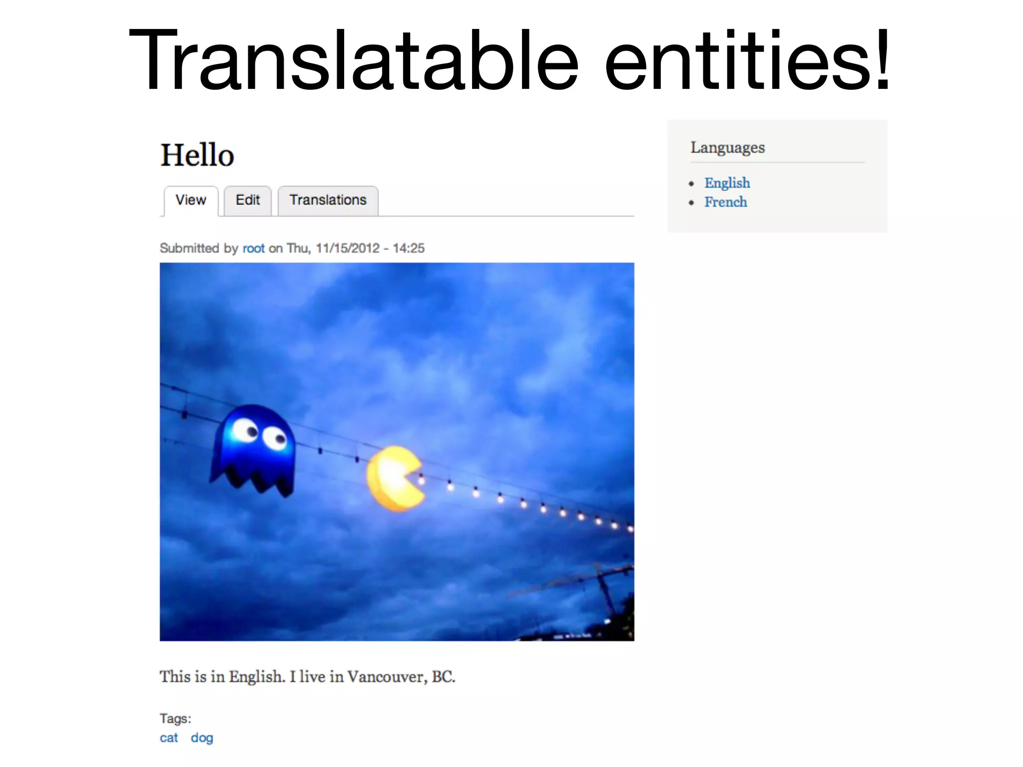 Translatable entities!
 