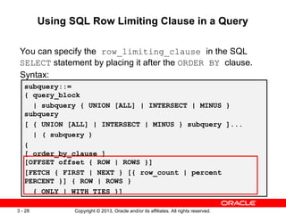 Minus Query D80190GC10_Les03.ppt oracle database course full | PPT