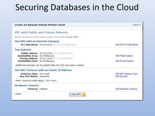 Securing Databases in the Cloud
 