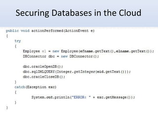 Securing Databases in the Cloud
 