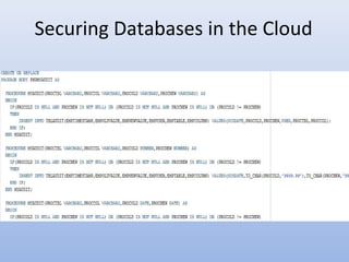 Securing Databases in the Cloud
 