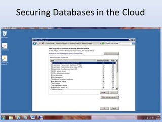 Securing Databases in the Cloud
 