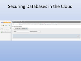 Securing Databases in the Cloud
 