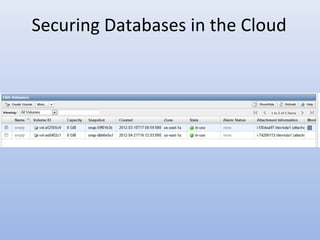 Securing Databases in the Cloud
 