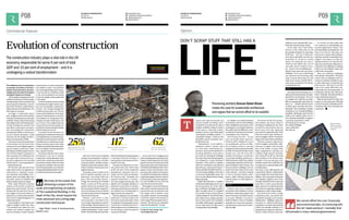 P08 
FUTURE OF CONSTRUCTION 
FUTURE OF CONSTRUCTION 
RACONTEUR.NET 
25/06/14 
25/06/14 
P09 EDITION #0265 EDITION #0265 
/COMPANY/RACONTEUR-MEDIA 
/RACONTEUR.NET 
@RACONTEUR 
1 
i 
f 
t 
RACONTEUR.NET 
/COMPANY/RACONTEUR-MEDIA 
/RACONTEUR.NET 
@RACONTEUR 
1 
i 
f 
t 
FUTURE OF CONSTRUCTION 
24/06/14 
EDITION #0265 
RACONTEUR.NET 
/COMPANY/RACONTEUR-MEDIA 
/RACONTEURMEDIA 
@RACONTEUR 
1 
i 
f 
t 
Commercial Feature 
Evolution of construction 
The construction industry plays a vital role in the UK 
economy, responsible for some 6 per cent of total 
GDP and 10 per cent of employment – and it is 
undergoing a radical transformation 
The traditional view of construction 
is seriously out of date as the intro-duction 
of new processes, new tech-nologies 
and new ways of working is 
turning the industry on its head. 
“We’re rapidly moving away from the 
traditional model to one driven by digi-tal 
engineering, offsite manufacturing 
and component assembly,” accord-ing 
to Andy Thomson, Laing O’Rourke 
project director at the Alder Hey in the 
Park project in Liverpool. 
No longer is construction about 
dirty, dangerous sites with hundreds 
of people clambering around sky-high 
scaffolds. Today it’s about harnessing 
technology to plan a full development 
virtually, testing every scenario that 
may affect construction and opera-tion, 
and building with components 
manufactured offsite, to ensure qual-ity 
and minimise disruption. Laing 
O’Rourke call this Design for Manu-facture 
and Assembly or DfMA. 
There are a number of key elements 
to the process, but the most funda-mental 
are the use of digital engineer-ing 
and modular construction. Alder 
Hey Children’s NHS Foundation Trust’s 
new 270-bed children’s hospital is a 
prime example of the difference this 
can make, both in terms of the con-struction 
programme and ensuring 
that the client’s – in this case patients’ 
– needs are fully met. 
Mr Thomson says that one of the 
major drivers of the new approach to 
construction is “ensuring a compo-nent 
assembly methodology is con-sidered 
within the design right from 
the outset” as this can transform the 
ability to deploy resources rapidly. 
What Laing O’Rourke’s process 
ensures is the smooth running of a 
project from start to finish. The rela-tionship 
with the client from the ear-liest 
stages ensures that delivery is 
achieved as a partnership between 
client and the engineering group, no 
matter what sector. 
David Houghton, NHS health park 
project manager at Alder Hey, says: 
“The architect took ideas from the 
children and created a design that 
had the necessary modern hospital 
requirements, but also incorporated 
the children’s needs.” The benefit of 
the virtual engineering model, he says, 
“is we can look at a wireframe model 
in 3D, and have graphics and visuals 
of how the design makes people feel 
in the space”. 
The process allows scenario testing 
of anything that might impact a pro-ject, 
from accessibility, maintenance 
access, new energy-management 
models and even water use. This can 
make a critical difference in the devel-opment 
of anything from a commer-cial 
building to an energy plant, from 
transport to wider infrastructure. The 
use of such virtual engineering can 
ensure that any and every project can 
benefit from stress testing the design 
before the ground is struck. 
“It ensures that the structural, en-gineering 
and architectural elements 
are integrated into a virtual prototype, 
allowing the whole scheme to be fully 
visualised and co-ordinated on screen 
before commencement on site. It also 
enables a seamless information trans-fer 
to our offsite manufacturing facili-ties,” 
says Mr Thomson. 
The second element that is trans-formational 
is the use of modular 
construction. It limits disruption to the 
environment, delivering components 
as and when needed, without the need 
for space for materials. Not only does 
this minimise disruption, but it also has 
strong sustainability benefits, from few-er 
vehicle movements to less waste. 
faster delivery with Laing 
O’Rourke’s new approach 
With up to 70 per cent of a building 
coming in as components, it allows a 
move towards just-in-time manufac-turing 
and delivery, therefore stream-lining 
the construction process; effec-tively 
it transforms that process into a 
logistics exercise. 
Composite rooms or pods can be 
built for specific purposes, such as 
bathrooms, and simply lifted into 
place. With the flooring, electrics, 
fittings and plumbing pre-installed 
offsite, a crane can lift the pod into 
position where it can be placed in line 
with the schedule. Built in Laing O’Ro-urke’s 
own factories, there is certainty 
about the quality and how it integrates 
into the rest of the build. 
Modular construction is even 
more important in the heart of the 
city, through eliminating the need for 
onsite storage. Effective delivery of a 
major commercial development at The 
Leadenhall Building in London meant 
offsite manufacturing was essential. 
With the development being deployed 
in the heart of the City of London, it 
was imperative not to impact commer-cial 
flow in the area. 
Through the deployment of mod-ular 
construction units, which made 
up 85 per cent of the Leadenhall 
development, disruption was min-imised 
and the build accelerated. 
Mr Thomson says: “Nowadays the 
expertise demanded in construc-tion 
has changed dramatically, with 
logistics and craneage utilisation of 
paramount importance for example, 
ensuring manufactured components 
are installed into a building within a 
rigorous production sequence.” 
This new approach to construction 
could have a vital role to play in the 
UK’s future construction plans. There 
is recognition that a growing economy 
must invest in infrastructure and in-deed 
the government’s Infrastructure 
UK will oversee a 2015-16 spend of 
more than £50 billion. 
At the same time managing costs 
and increasing carbon and resource ef-ficiency 
is becoming critical. The 2013 
government report Construction 2025 
lays out plans to put UK construction at 
the forefront of the global market. It pro-poses 
a 33 per cent reduction in con-struction 
costs, a 50 per cent reduction 
in overall time to deployment, as well as 
in greenhouse gas emissions. It seems 
clear that lean construction approach-es, 
such as DfMA, are very much the 
way of the future for the sector. 
Mr Houghton is clear that Alder Hey 
didn’t select a partner because of the 
process they use, but because of the 
bid, design, time to delivery, costs 
and quality. However, he acknowledg-es 
that the impact of the process in 
other Laing O’Rourke projects had im-pressed. 
“We set them an impossible 
task and they delivered,” he says. 
To find out more, please visit 
www.laingorourke.com 
We knew at the outset that 
delivering a project of the 
scale and engineering complexity 
of The Leadenhall Building, in the 
heart of the City, would require the 
most advanced and cutting-edge 
construction techniques 
… Nigel Webb, head of developments, 
British Land 
weeks to deliver 98,000sq-m 
children’s hospital 
weeks to deploy the 
structure and facade 
Pioneering architect Duncan Baker-Brown 
makes the case for sustainable architecture 
and argues that we cannot afford to be wasteful 
Opinion 
market for new materials like every-body 
else and pay proper money. 
At the other end of this linear 
process is the reality that we all 
get penalised hugely for throwing 
stuff away – the cost of skips has 
risen about threefold over the last 
18 months. So, we live in a world 
where raw materials are scarce, 
which in turn affects the cost of 
new stuff, much of which is wast-ed 
– 20 per cent on building sites – 
which in turn raises the cost of new 
buildings. If you can avoid buying 
raw material and throwing stuff 
away so much, then today you will 
make more money, and this will be-come 
more prevalent in the future 
as populations rise. 
COST 
The other issue is the rising cost, fi-nancial 
and environmental, of acquir-ing 
land for development. We need 
to recognise the stuff that currently 
fills our amazing cities and towns for 
what it is – valuable infrastructure 
to build upon, literally and meta-phorically. 
The retrofitting or design 
tweaking of our existing buildings, 
amenities, landscapes and services 
could, in my opinion, allow our cit-ies 
to develop sustainably, to support 
a growing population while 
providing green energy, 
low-energy buildings, 
water reclamation 
and clean air. 
As a society we must realise that 
we cannot go on demolishing our 
previous generations “heroic”, but 
perhaps failing, developments. We 
have to be cleverer than that and 
learn how to adapt without flatten-ing 
them and the communities they 
support. Our future eco-cities are 
already around us. It is up to the de-sign 
and construction industries to 
respond to the challenge of realising 
there is no such thing as waste, just 
stuff in the wrong place. 
There are enormous challenges 
that present themselves. The good 
news is that our designers and con-tractors 
are already working on ways 
to deal with issues of material and 
land scarcity. They have to do this 
now as we cannot afford the cost, 
financially and environmentally, of 
continuing with the old “slash-and-burn” 
mentality that still prevails in 
many national governments. 
Make do and mend? It’s where the 
money is to be made and it will help 
us live in harmony with planet Earth. 
Good news then. Not a new idea, but 
a good one. 
T Brighton's Waste 
wenty years ago last month, my 
practice partner Ian McKay and I 
completed and opened the Royal 
Institute of British Architect’s House 
of the Future, a late-20th century 
attempt to prove a four-bedroomed 
contemporary dwelling could be “a 
sustainable design”, which in the 
mid-1990s meant extremely ener-gy- 
efficient in use. 
“FutureHouse”, as we called it, 
employed “passive” devices such 
as a two-storey south-facing con-servatory 
and an earth plenum be-low 
the ground floor, to pre-cool or 
pre-warm air entering the building; 
hot water from solar thermal panels 
was dumped in a super-insulated 
basement. These devices, together 
with lots of insulation and exposed 
thermal mass, ensured that Future- 
House satisfied the RIBA brief for a 
very low-energy building. At the time 
it scored an implausible eleven out 
of ten on the National Home Energy 
Rating checklist. 
Despite all of the above, a number 
of informed individuals noted it was 
the incorporation of a home office 
that would have the biggest positive 
effect on planet Earth, as it implied 
that people living in FutureHouse 
would commute to work far less than 
most. Then as now, energy consump-tion 
at home and in the workplace 
was stable, while energy consumption 
on our roads and in our skies was in-creasing 
almost exponentially. 
So, despite our careful selection 
of materials, married with building 
fabric airtightness and passive solar 
technology, it was human behaviour 
that really made the difference, as far 
as reduction of energy and resource 
consumption were concerned. 
Fast forward 20 years – via my 
own new-build home Sparrow- 
House in 2004, designed to prove 
eco-architecture can be cost effec-tive 
to build as well as to run and 
maintain; the House that Kevin Built 
in 2008, for Kevin McCloud’s Grand 
Designs Live, the UK’s first EPC 
(Energy Performance Certificate) 
A-star-rated dwelling and first pre-fabricated 
house made from organic 
compostable material; and the just-opened 
Brighton Waste House, the 
first permanent building in the UK 
made from more than 85 per cent 
waste material – and issues relating 
to how to develop human settle-ments, 
while existing in harmony 
with the planet, are still largely un-answered. 
PRICES 
I believe there are a couple of 
main drivers that will inform current 
and future construction projects: the 
issues of resource and land scarcity 
or security. Whether you want to 
build in Pimlico, Porto or Mumbai, 
materials are scarce and expensive, 
and land prices pretty much univer-sally 
sky high. 
If we focus on the UK construc-tion 
industry, the clever money is 
investing in realising the true value 
in material and products that we 
throw away every day. Apple has 
just started to appreciate this. Their 
latest must-have-today-obsolete-to-morrow 
gadgets will be recycled by 
Apple at the end of their useful lives. 
This has involved a huge invest-ment 
in gadget reclamation infra-structure 
on Apple’s part because 
they at last realise, as many other 
large companies do, that they are 
wasting a huge amount of money 
and potential profit by allowing 
their products to be thrown away 
by others. So it’s not only poor com-munities 
around the world that are 
re-using and re-appropriating stuff, 
it’s big business. 
The issue is also affecting the UK 
construction industry. Buying block 
work or timber has never been more 
difficult. That may partly be because 
our building suppliers have been 
virtually dormant for five years and 
need time to start up production 
again. However, it is also because the 
cost of the raw materials required to 
manufacture stuff is rising rapidly. 
If we look back in time a couple 
of hundred years, you will see the 
wonderful Georgian and Victorian 
infrastructure – buildings, roads, sew-ers 
and so on – which we still rely on 
and admire, was built with materials 
which cost virtually nothing as we 
plundered our empire for natural re-sources. 
Today, we have to go to the 
DON’T SCRAP STUFF THAT STILL HAS A LIFE 
House is construct-ed 
of mainly waste 
materials 
We cannot afford the cost, financially 
and environmentally, of continuing with 
the old ‘slash-and-burn’ mentality that 
still prevails in many national governments 
 