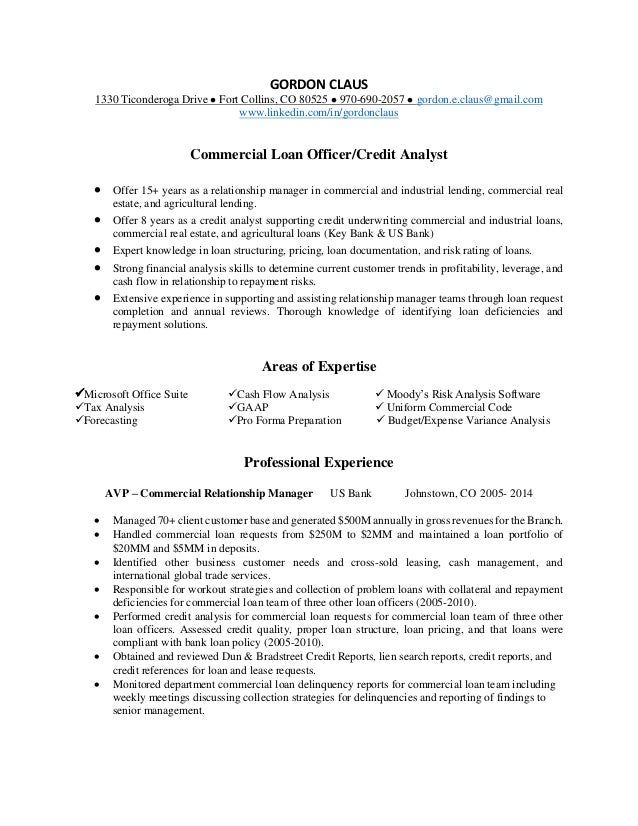 commercial credit analyst resumes