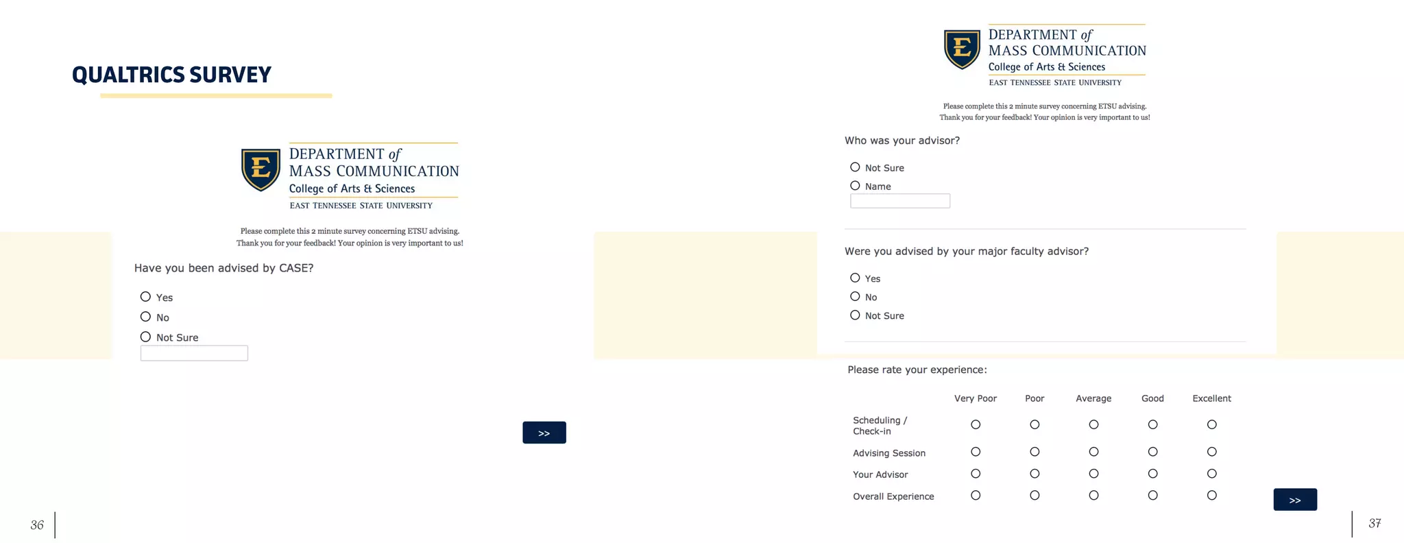 37	 36
QUALTRICS SURVEY
 