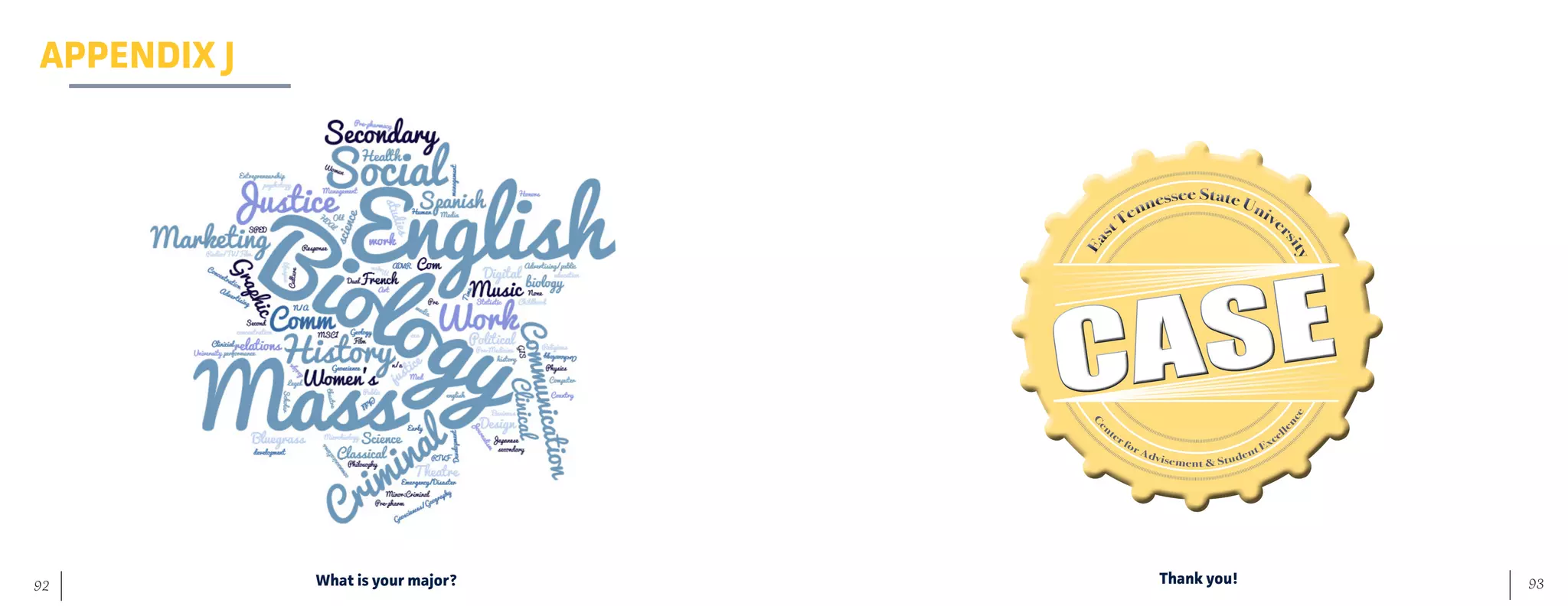 93	 92
APPENDIX J
What is your major? Thank you!
 