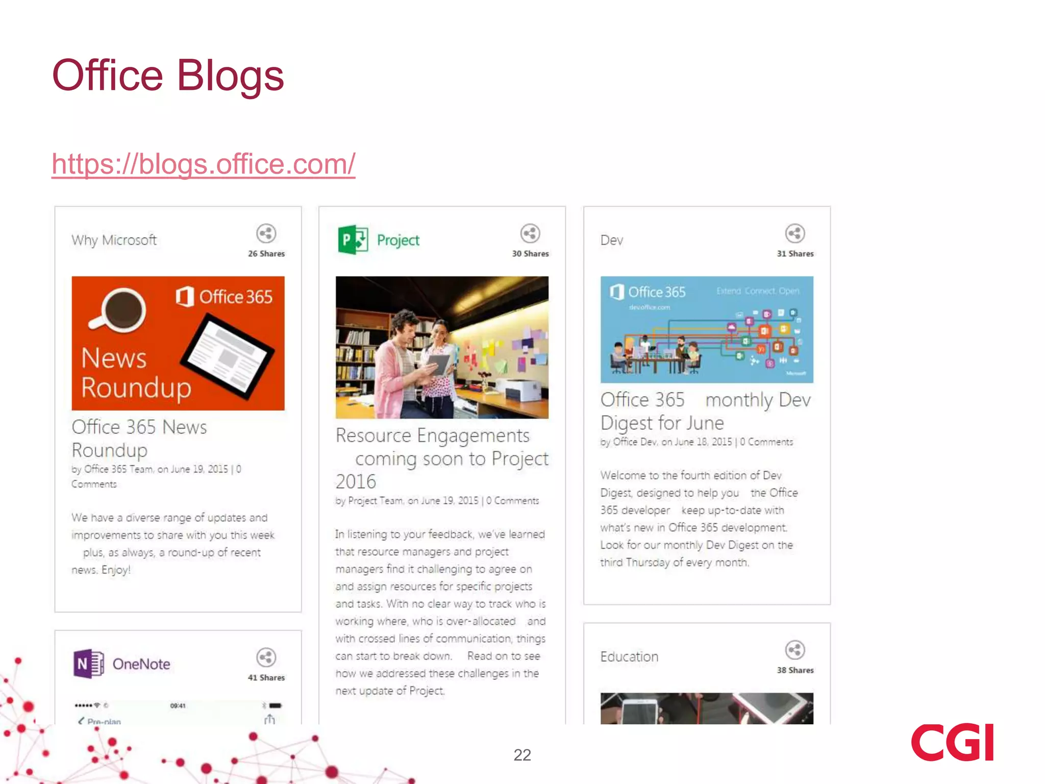 Office Blogs
https://blogs.office.com/
22
 