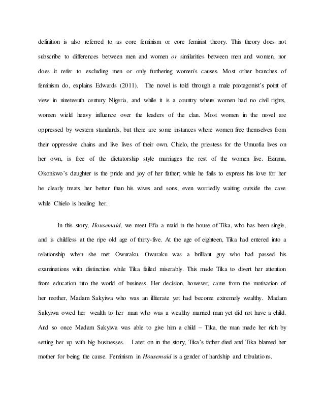 Term paper on feminism