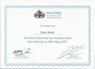 Moorefields Eye Hospital_ Attandance Certificate