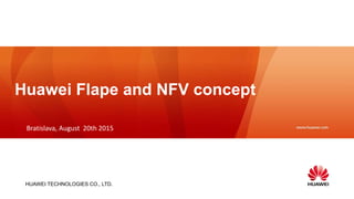 HUAWEI TECHNOLOGIES CO., LTD.
Huawei Flape and NFV concept
Bratislava, August 20th 2015
 