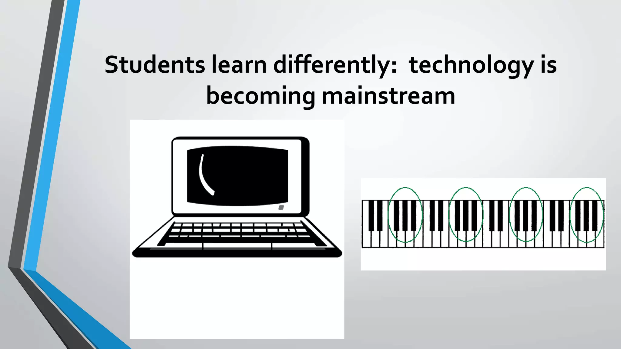 Students learn differently: technology is
becoming mainstream
 