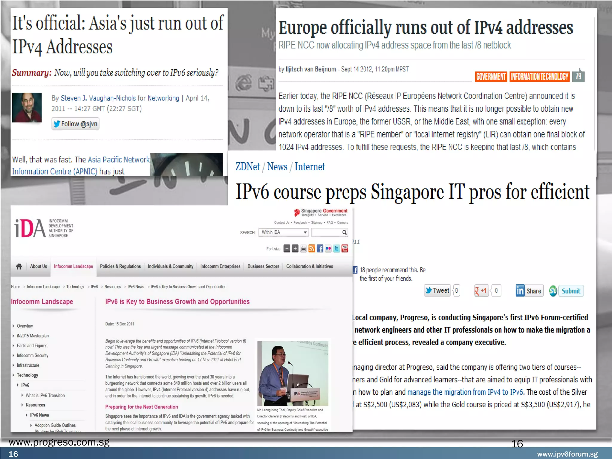 www.ipv6forum.sg16
16www.progreso.com.sg
 