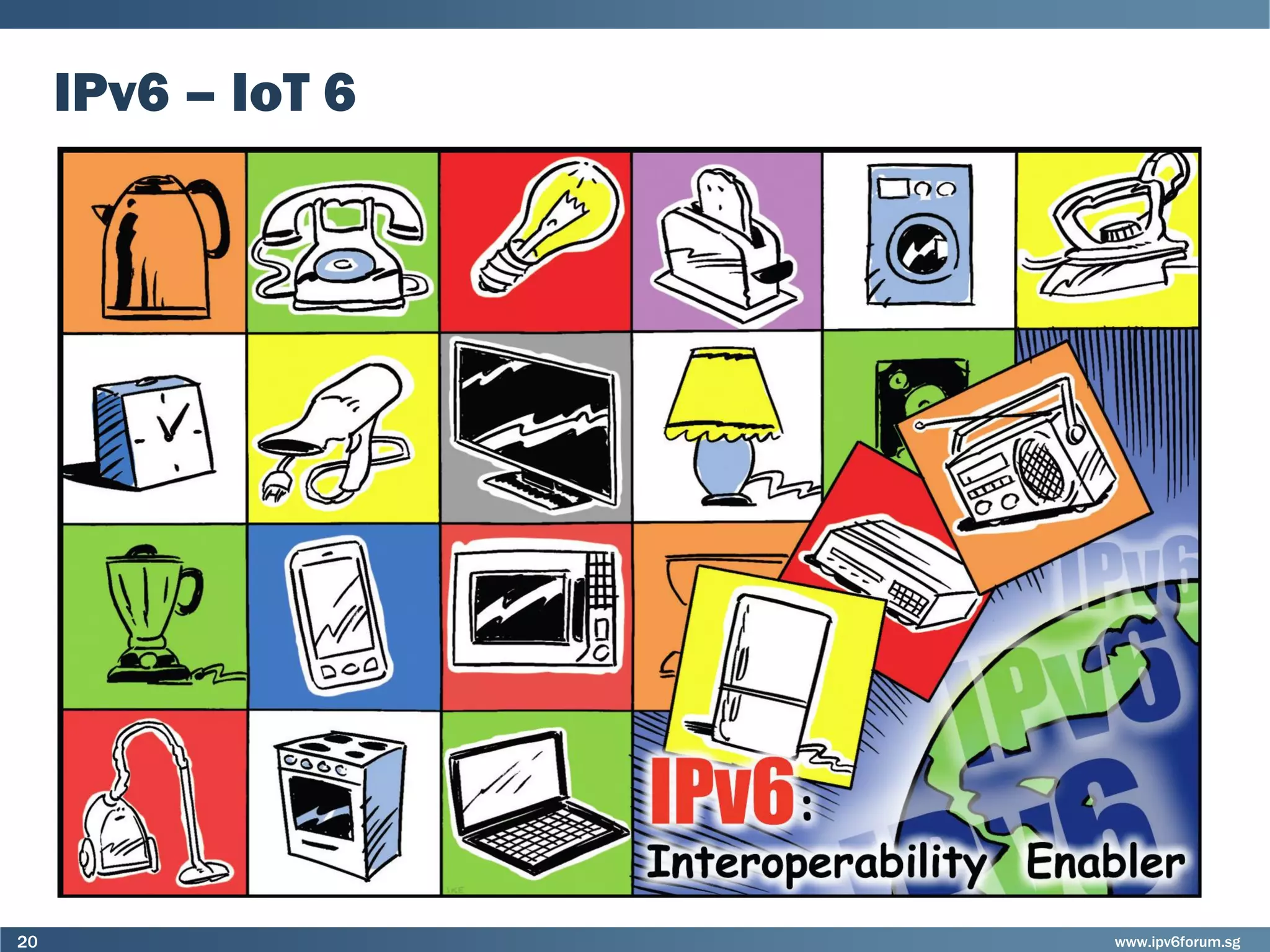 www.ipv6forum.sg20
IPv6 – IoT 6
 