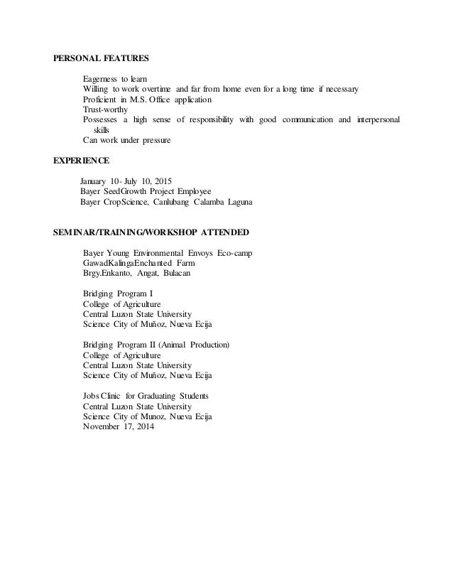 personal characteristics resumes magdalene project org resume personal characteristics