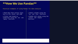 Comprehensive Guide to Data Analysis with Python's Pandas Library | PPTX