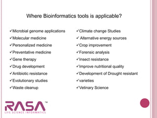 Bioinformatics Applications in Biotechnology | PPTX