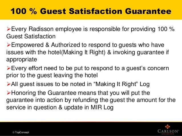 100 guest satisfaction program