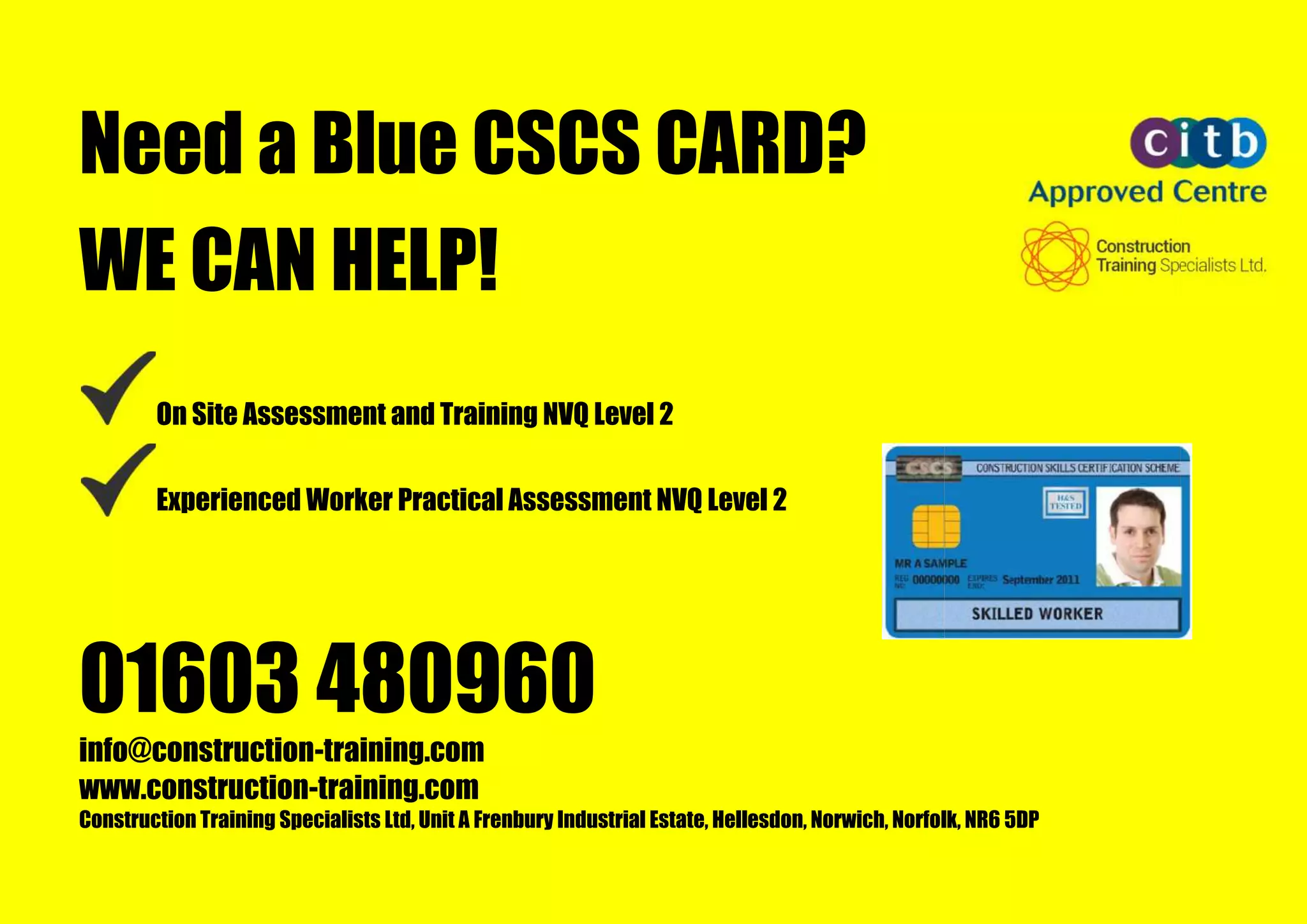Need a Blue CSCS CARD PPT