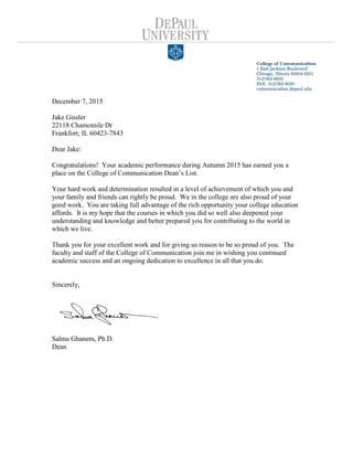 DEANS LIST AUTUMN QUARTER | PDF