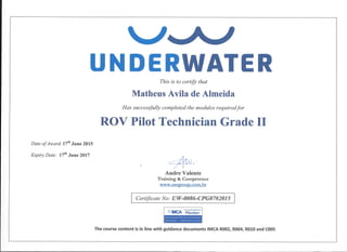 ROV Pilot Technician Grade II