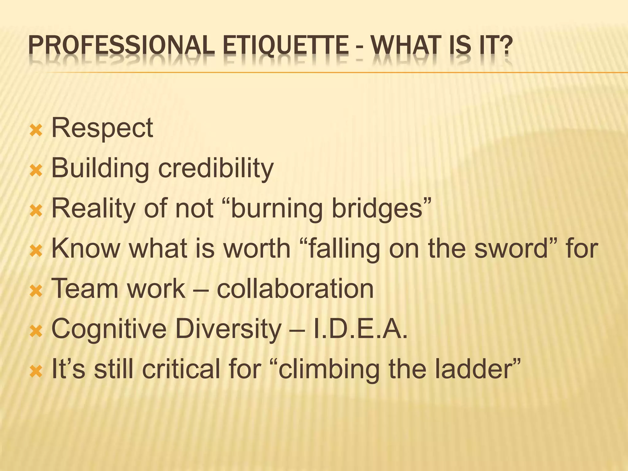Professional Etiquette - final presentation 11-24-2015 | PPTX