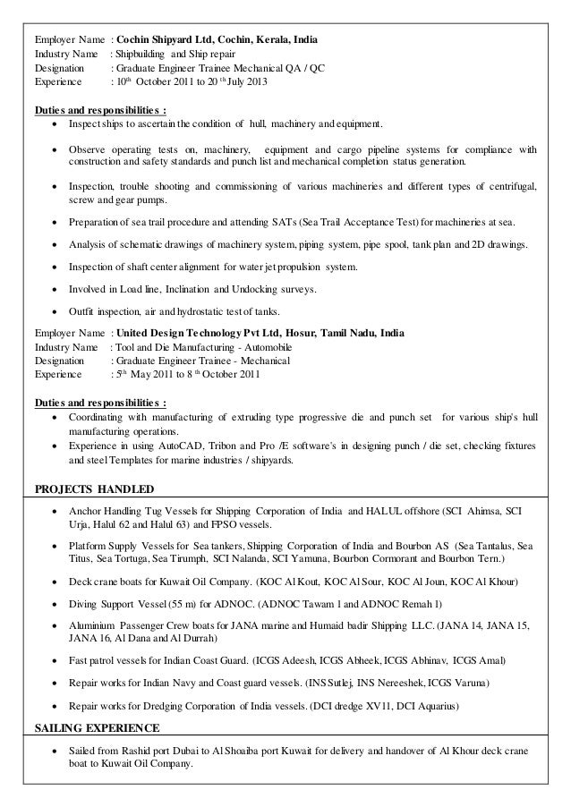 Resume Justin mathew - Mechanical Test - Trails 