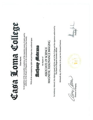 Casa Loma College Diploma