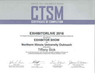 CTSM - certificate of completion - Exhibitor 2016
