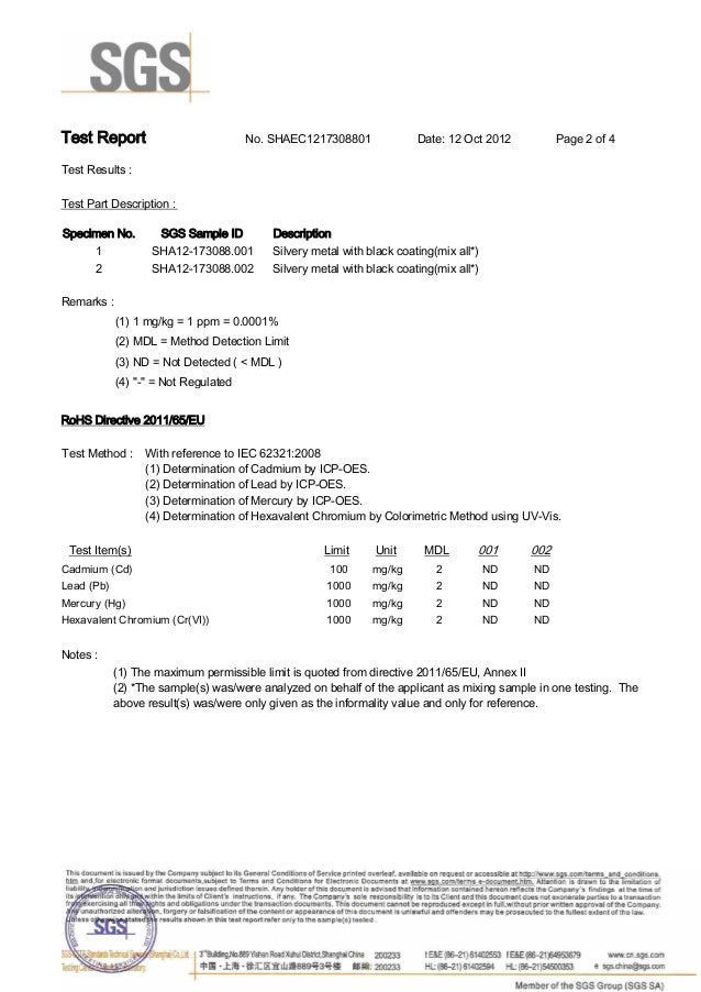 Rohs test report