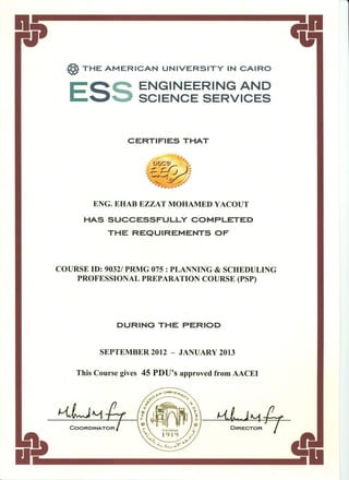 PSP Certificate