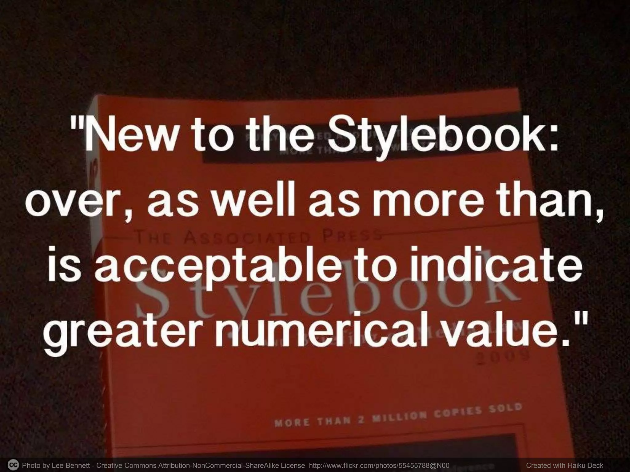Photo by Lee Bennett - Creative Commons Attribution-NonCommercial-ShareAlike License http://www.flickr.com/photos/55455788@N00 Created with Haiku Deck
 