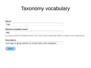 Taxonomy vocabulary
 